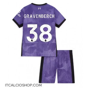 Liverpool Ryan Gravenberch #38 Terza Maglia Bambino 2023-24 Manica Corta (+ Pantaloni corti)